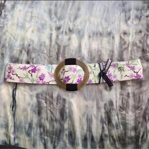 BELT Margot fashions handmade white purple floral origami belt copper medium